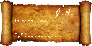 Jaksics Anna névjegykártya
